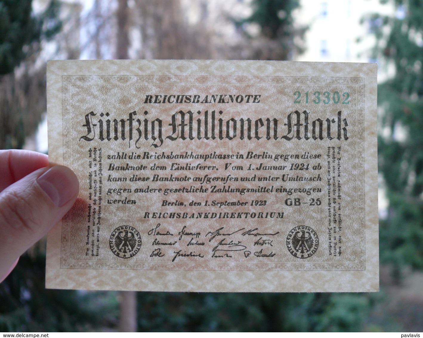 Fünfzig Millionen Mark / 50 Millionen Mark - Reichsbanknote - German Reich / Deutsches Reich - Year 1923 - 50 Millionen Mark