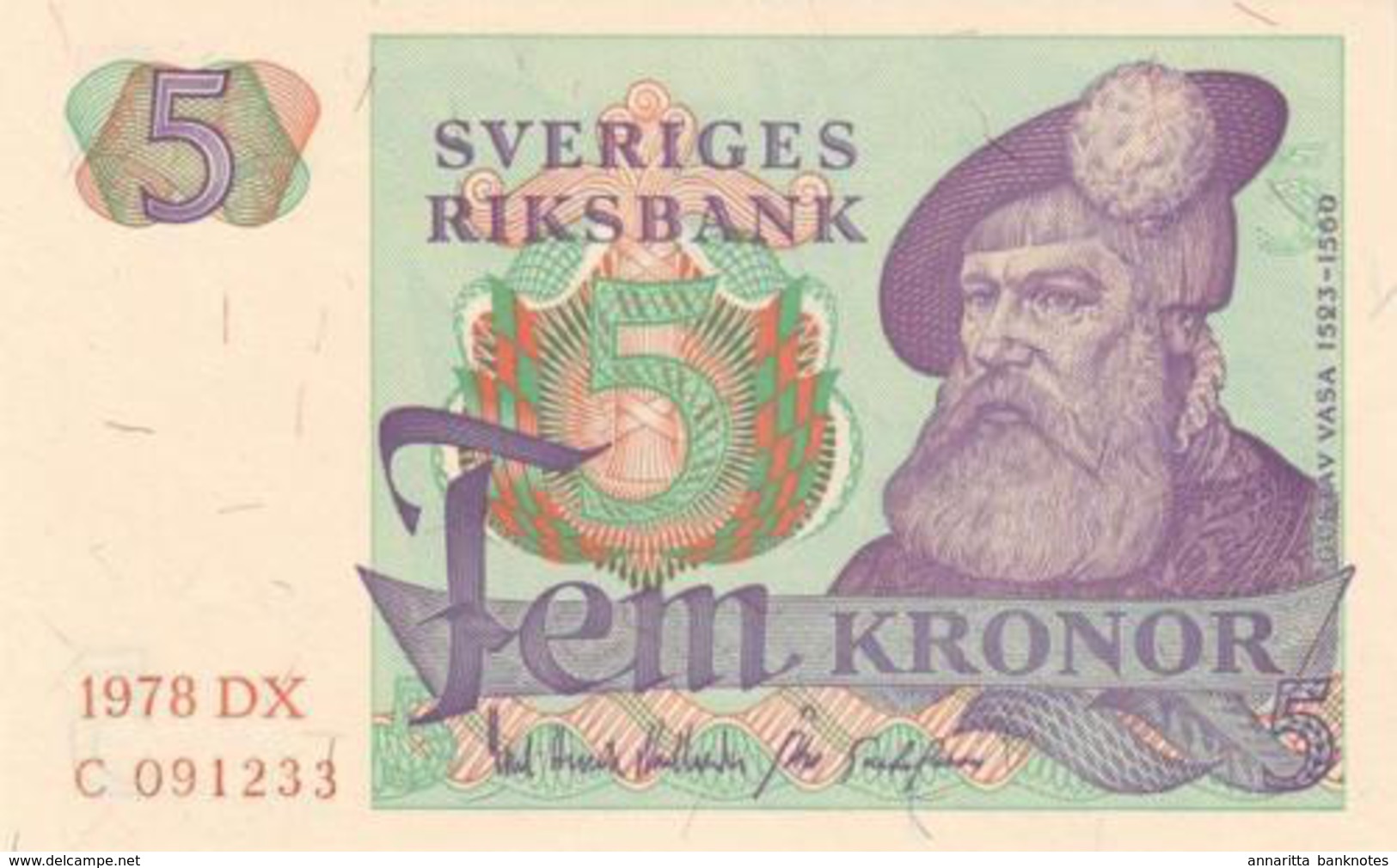 SWEDEN 5 KORONOR 1978 P-51d AU/UNC [ SE51d ] - Suède