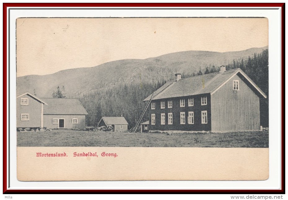 &#9733;&#9733; MORTENSLUND. SANDØLDAL, GRONG  1913 &#9733;&#9733; MORTENSLUND. SANDØLDAL, GRONG, NORD TRØNDELAG NORWAY & - Noruega