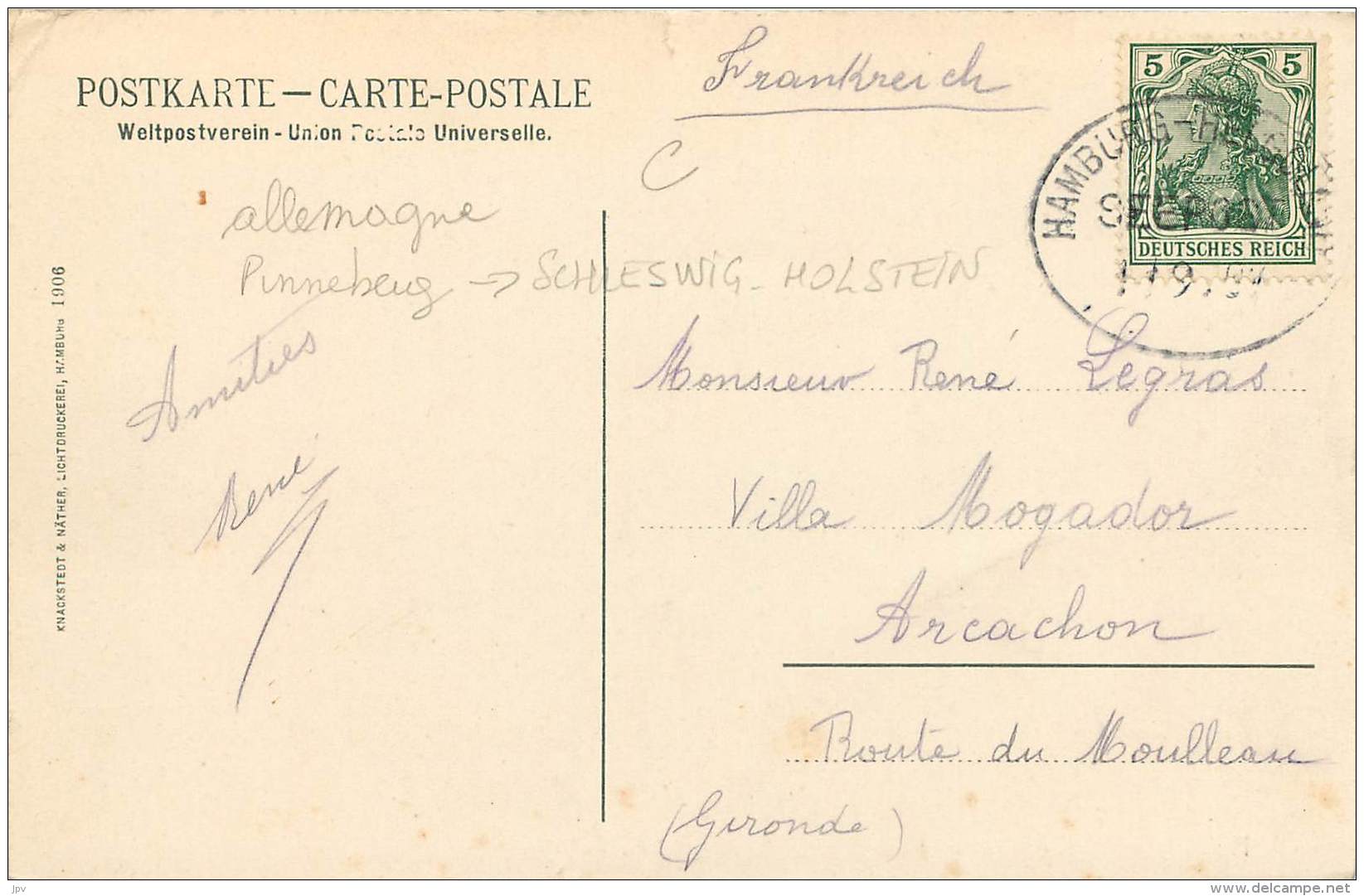 CARTE POSTALE : PINNEBERG . ALLEMAGNE . SCHLESWIG HOLSTEIN . - Pinneberg