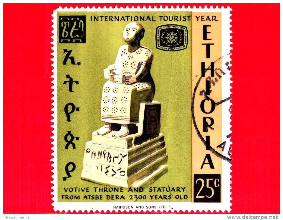 ETIOPIA - Usato - 1967 - Anno Internazionale Del Turismo 1967 - Atsbe Dera - Trono - Votive Throne  - 25 - Etiopia