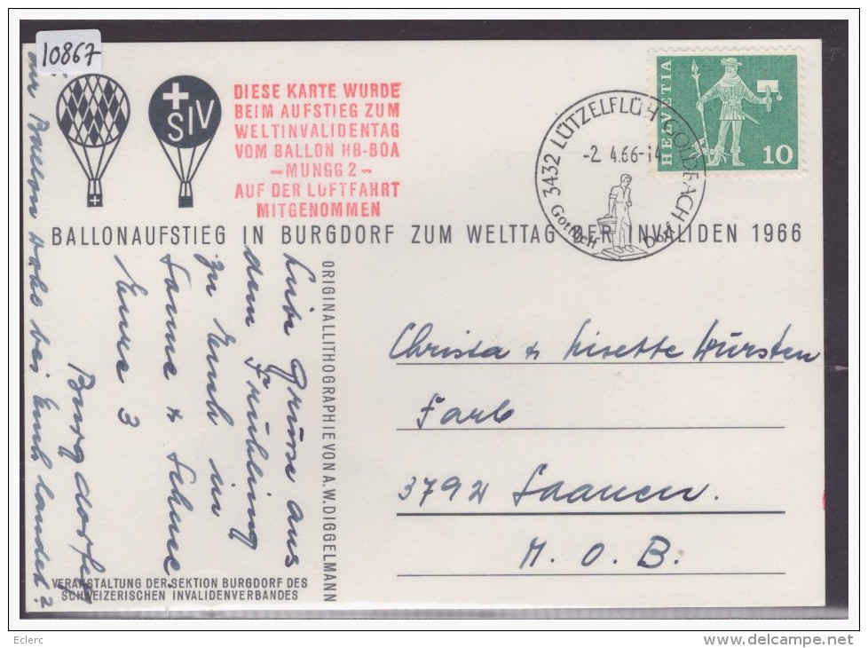 GRÖSSE 10x15 Cm - BALLONAUFSTIEG IN BURGDORF 1966 - BERTHOUD - TB - Berthoud