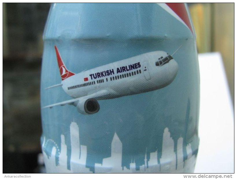 AC - TURKISH AIRLINES THY & COCA COLA ATLANTA USA SHRINK WRAPPED EMPTY GLASS BOTTLE LIMITED EDITION TURKEY