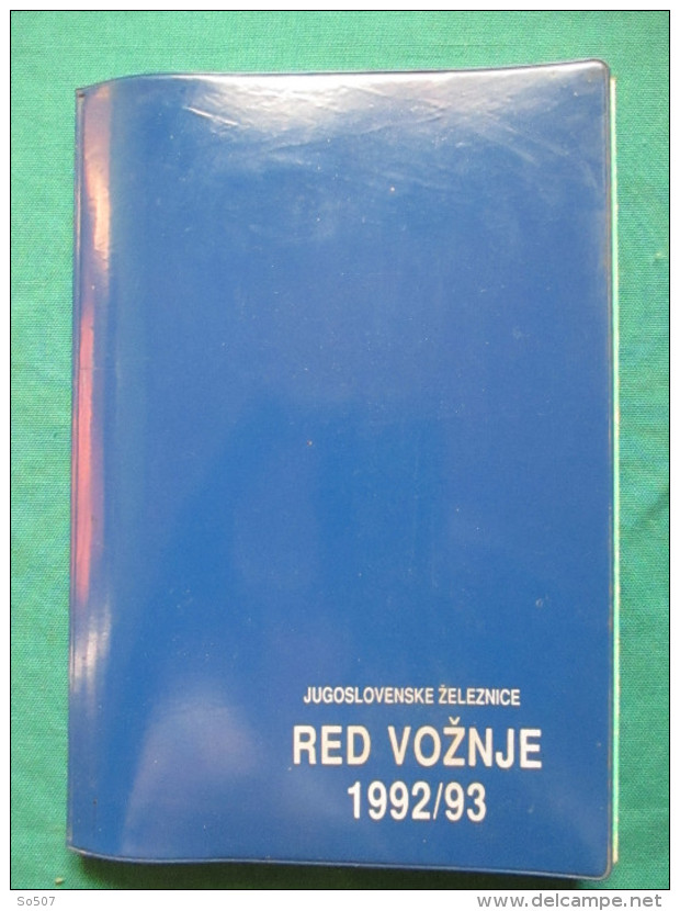 Yugoslavia Railways Timetable-Book 1992/93. With Blue Protective Sheath - Europe