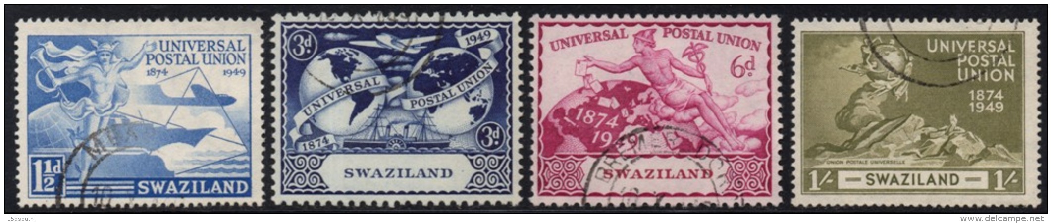 Swaziland - 1949 75th Anniversary Of UPU Set (o) # SG 48-51 , Mi 50-53 - UPU (Wereldpostunie)