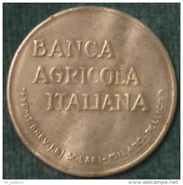 M_p> CURIOSITA' Gettone / Token Con Francobollo Da 10 Centesimi - Banca Agricola Italiana - Monetari/ Di Necessità