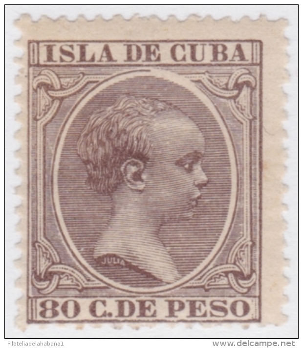 1896-136 CUBA ESPAÑA SPAIN. ALFONSO XIII. 1896. Ed.152. 80c. MH. - Préphilatélie