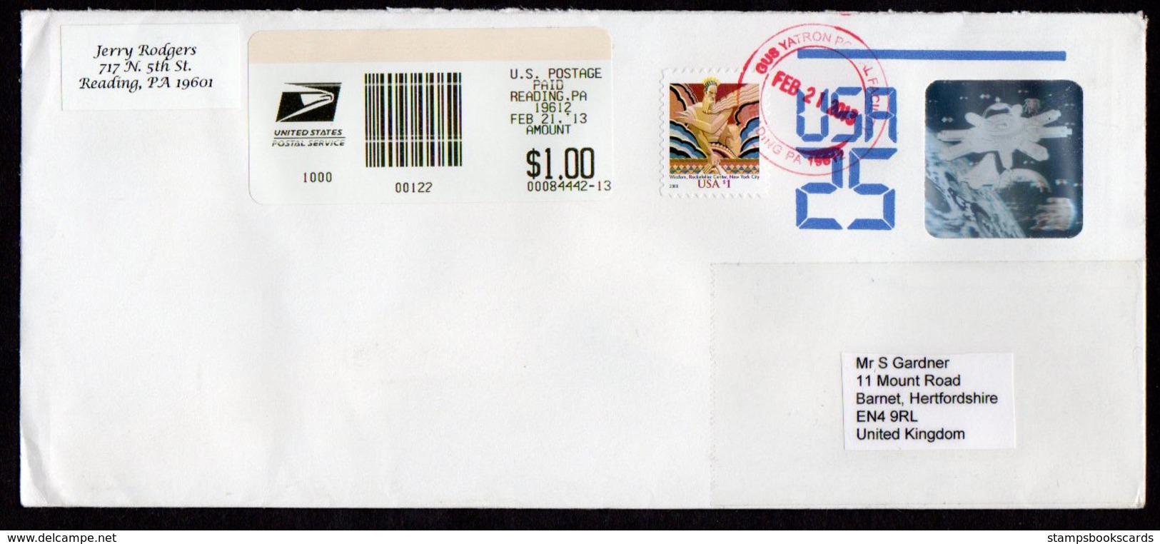 USA Uprated 25c Hologram Stamped Envelope - 2001-10