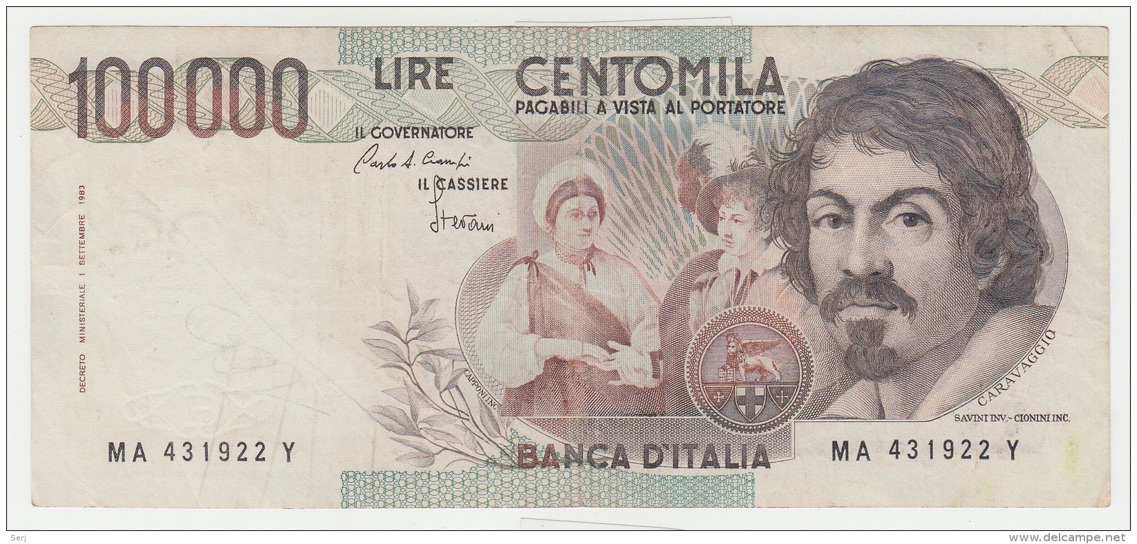 Italy 100,000 Lire 1983 VF+ Pick 110a 110 A - 100000 Lire