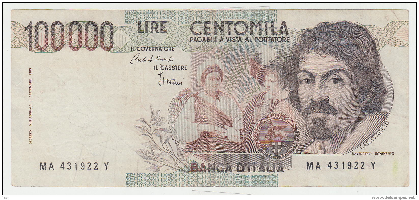 Italy 100,000 Lire 1983 VF+ Pick 110a 110 A - 100.000 Lire