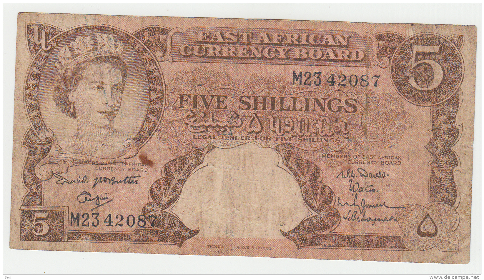East Africa 1961 5 Shilling "F" Pick 41a 41 A - Other - Africa