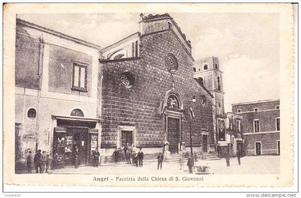 ANGRI (salerno) - Facciata Chiesa, Ben Animata, Viag. 1923 Vedi Retro - 2016-257,258 - Altri & Non Classificati