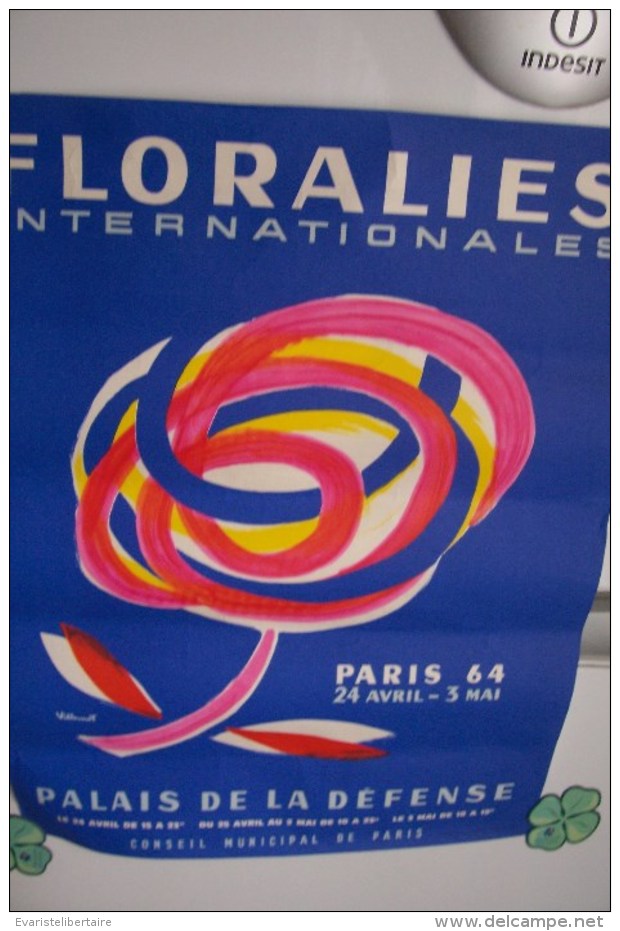 Floralies Internationaes PARIS 24 Avril - 3 Mai 1964 ,palais De La Défense  ,VILLEMOT , Haut 38,2 Sur Larg 29 - Affiches