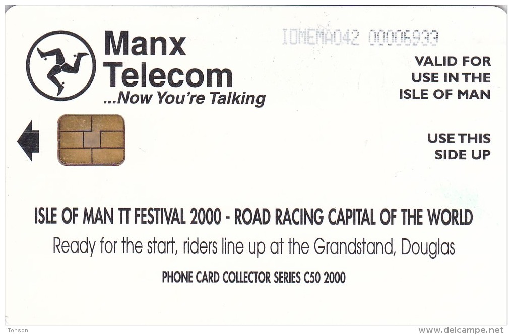 Isle Of Man, MAN 155, TT Racers 2000, Ready For The Start, 2 Scans . - Isla De Man