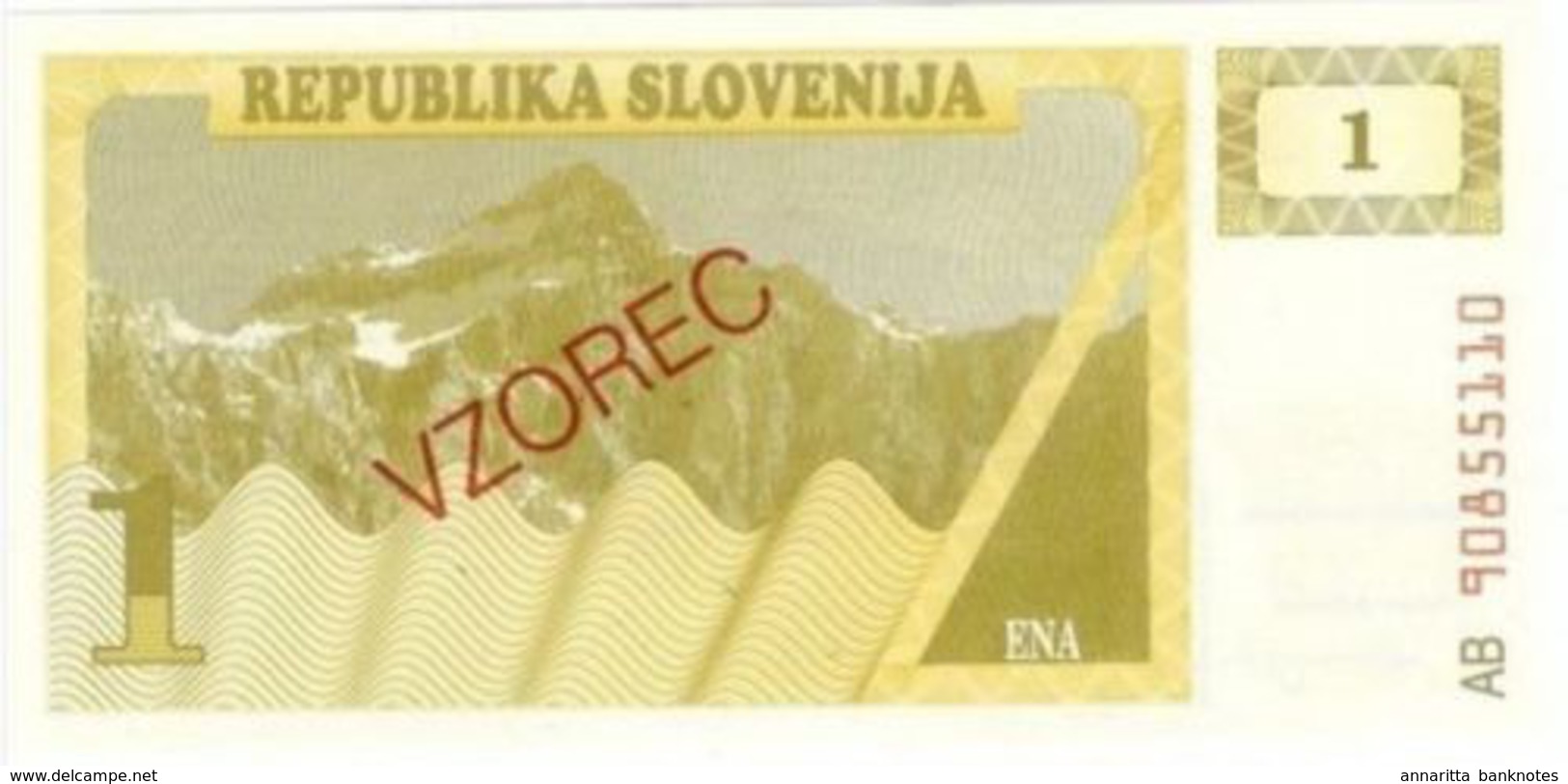 Slovenia 1 Tolar ND (1990), UNC (P-1s, B-201as1) - Slovenia