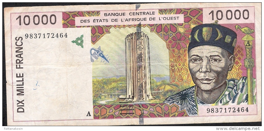 IVORY COST P114Ag 10.000 = 10000 FRANCS 1998 F-VF 4 P.h. ! - Elfenbeinküste (Côte D'Ivoire)