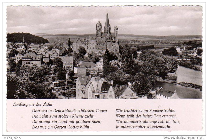 Limburg An Der Lahn - S/w Teilansicht Mit Gedicht - Limburg