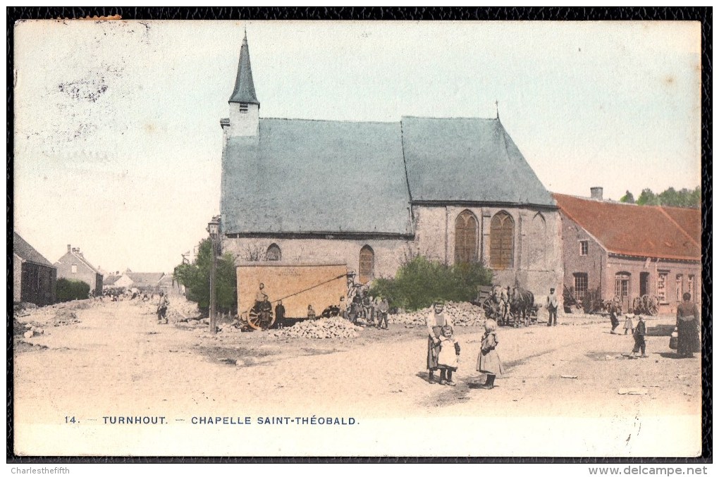 TURNHOUT - Chapelle Saint-Théobald - Carte Animée Et Circulée Vers Anvers  En 1910 - Prachtkaart - Turnhout