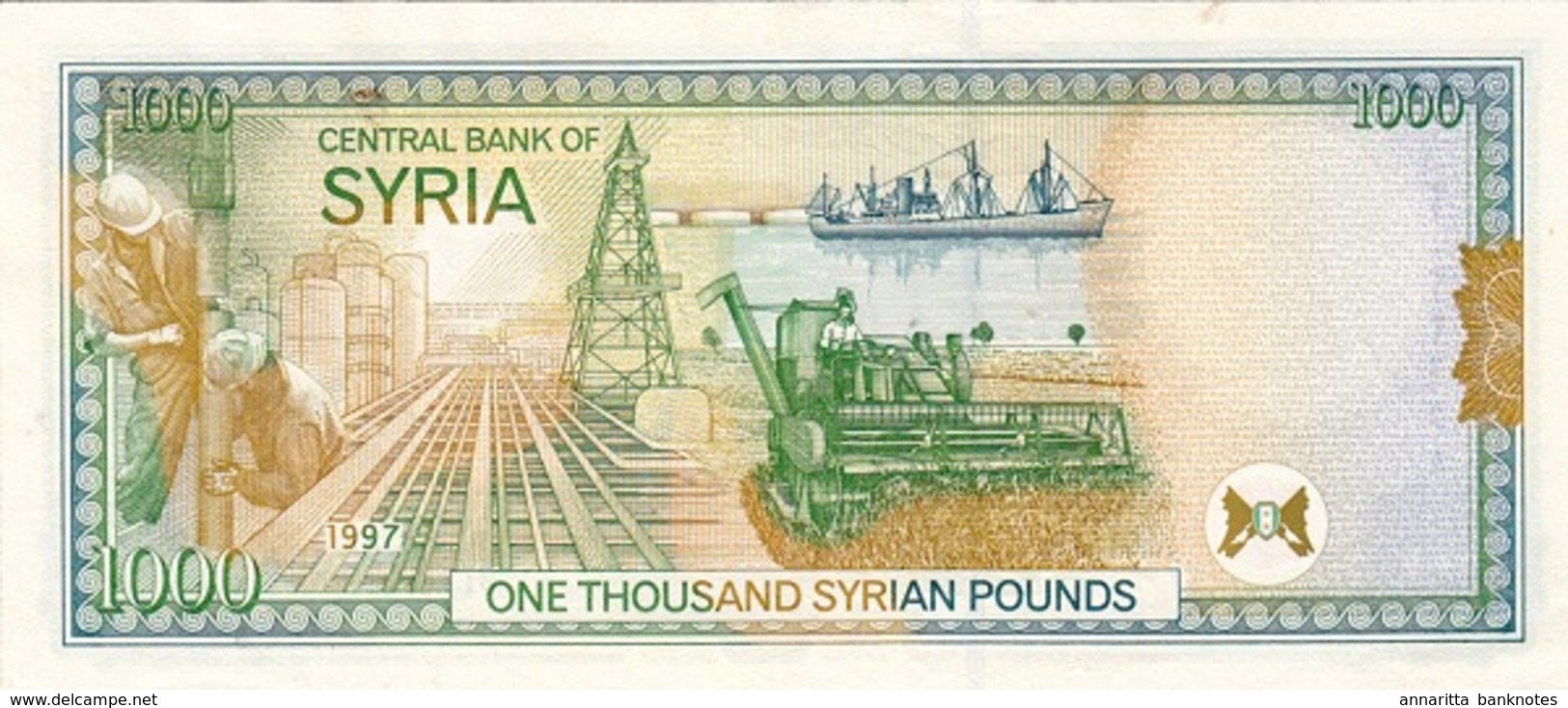 SYRIA 1000 SYRIAN POUNDS 1997 (2012) P-111 UNC  [SY626c] - Syria