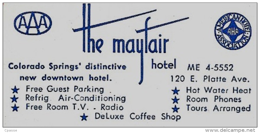 CPM Post Card Etats-Unis USA - COLORADO SPRINGS CO Colorado "The MAYFAIR Hôtel" - Colorado Springs