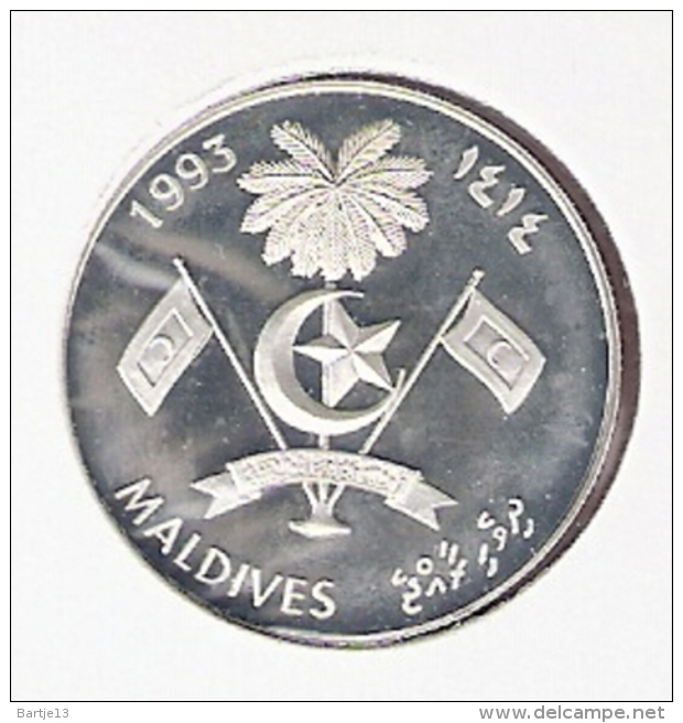 MALDIVES 100 RUFIYAA 1993 SILVER PROOF SHIP CUTTY SARK - Maldives