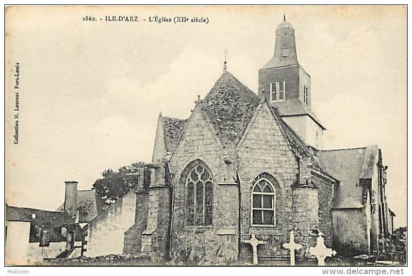 - Depts Div.-ref-HH293- Morbihan - Ile D Arz - L Eglise - Carte Bon Etat - - Ile D'Arz