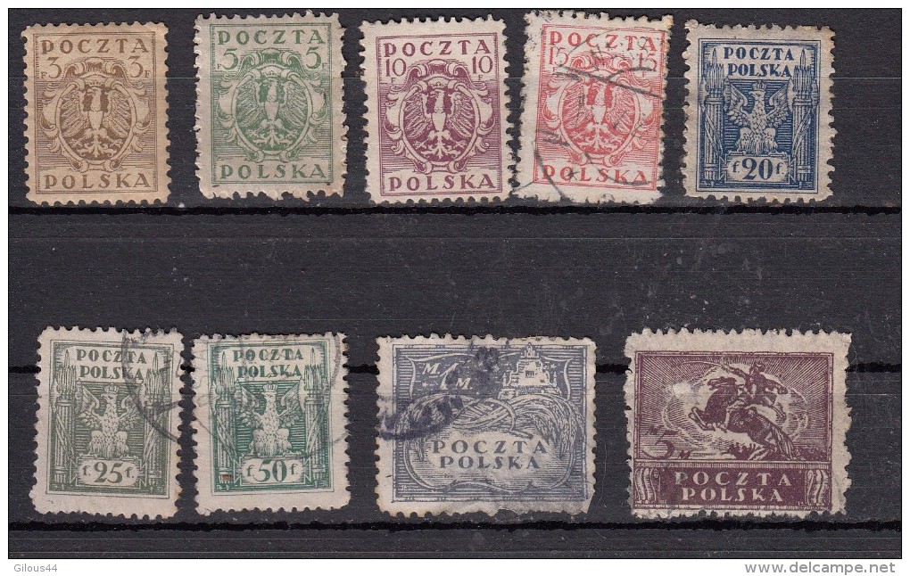 Pologne Du Nord Valeurs En Fennigy  9 Valeurs - Used Stamps