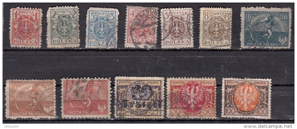 Pologne   Serie Courante 1921   12 Valeurs - Used Stamps