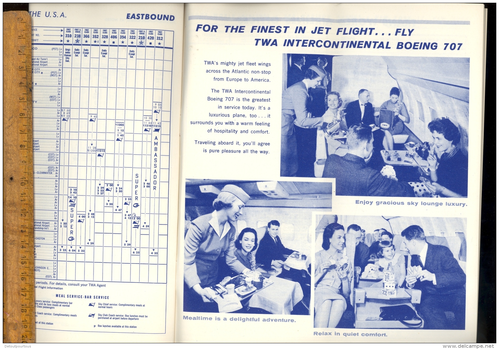 TWA Trans World Airlines Routes 1960& Schedule From Paris Boeing 707 Aircraft Avion Flugzeug - Stati Uniti