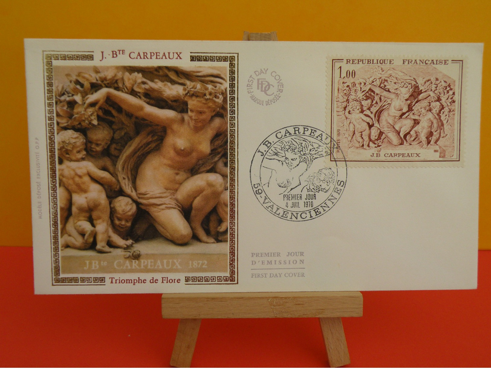 FDC - J.Bte Carpeaux, Triomphe De Flore - 59 Valenciennes - 4.7.1970 - 1er Jour, Coté 4,50 € - 1970-1979