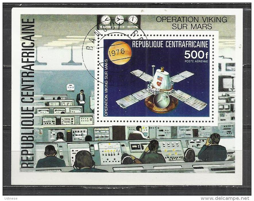 CENTRAL AFRICA 1976 - OPERATION VIKING ON MARS - SOUVENIR SHEET - USED OBLITERE GESTEMPELT USADO - Afrika