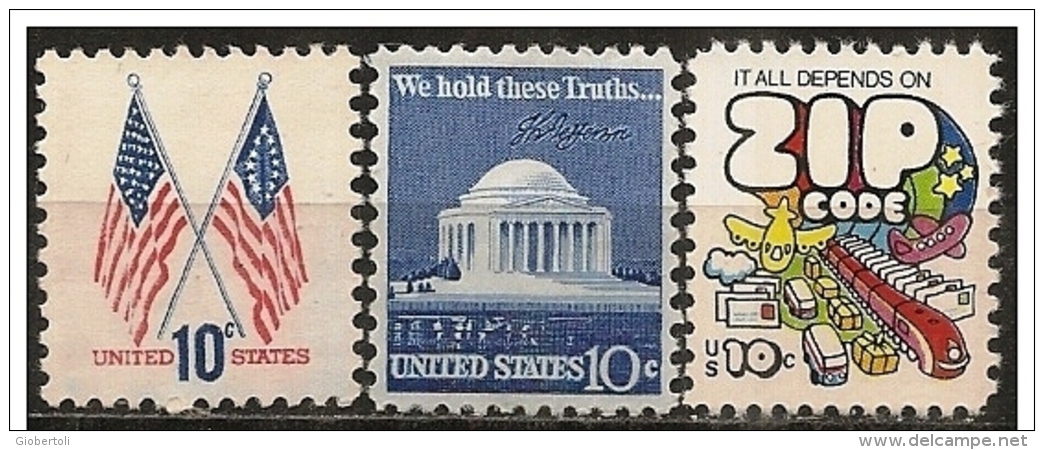 Stati Uniti/États-Unis/United States: Zip Code, Bandiera, Flag, Drapeaux, Memoriale, Mémorial, Memorial - Código Postal