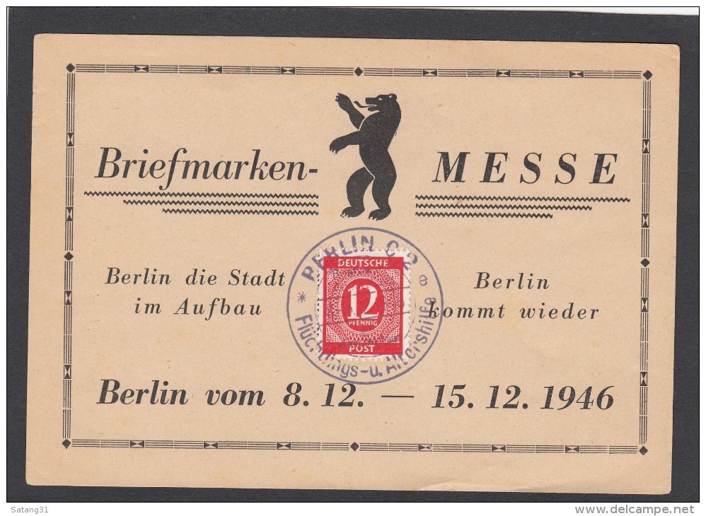 ALLIERTE BESETZUNG:BRIEFMARKENMESSE BERLIN 1946. - Sonstige & Ohne Zuordnung