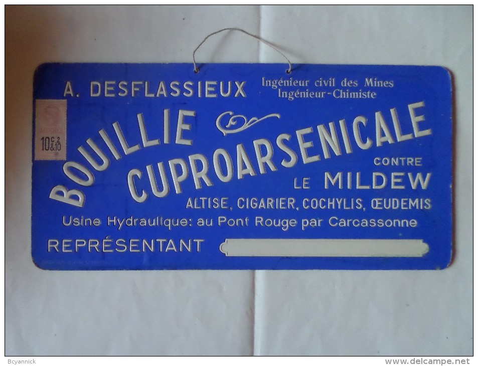 PLAQUE EN CARTON BOUILLIE CUPROARSENICALE AVEC TIMBRE - Plaques En Carton