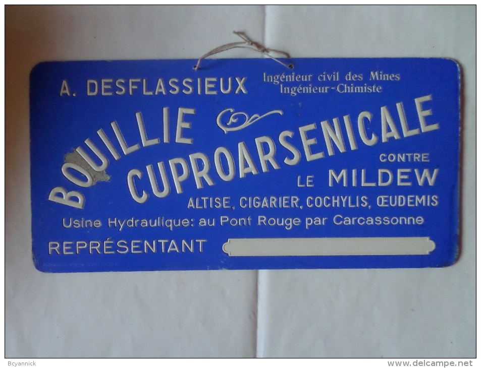 PLAQUE EN CARTON BOUILLIE CUPROARSENICALE SANS TIMBRE - Plaques En Carton