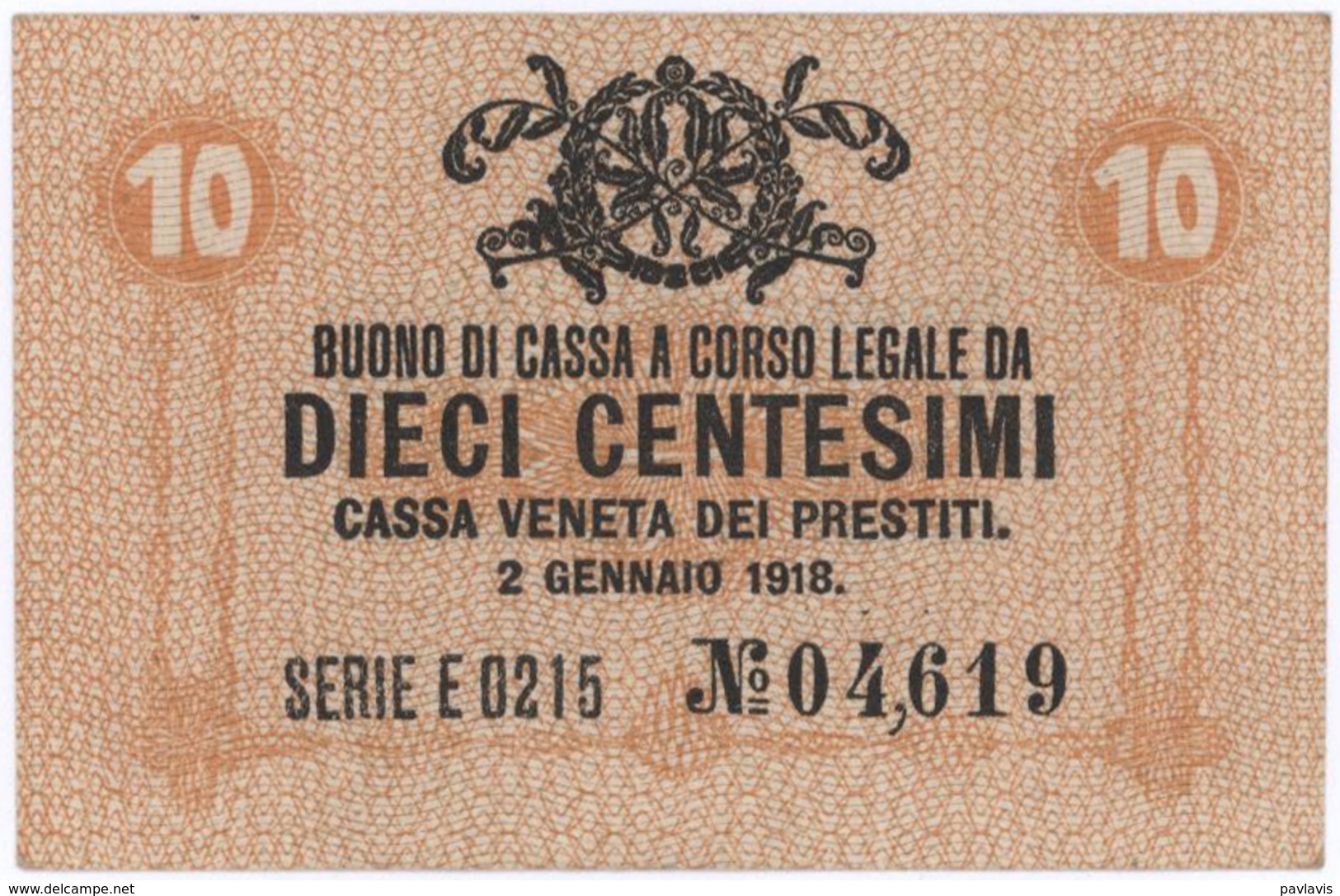 10 Centesimi - CASSA VENETA DEI PRESTITI - Year 1918 - Buoni Di Cassa