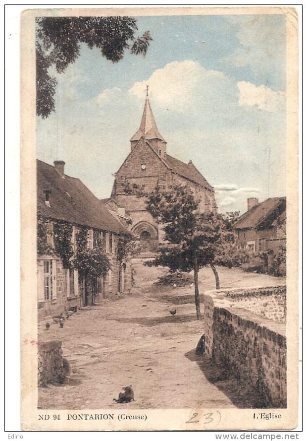 PONTARION L'église  Timbrée TB - Pontarion