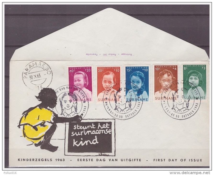 Surinam / Suriname 1963 FDC 27-1M Childcare Indian Negro Chinese - Suriname ... - 1975