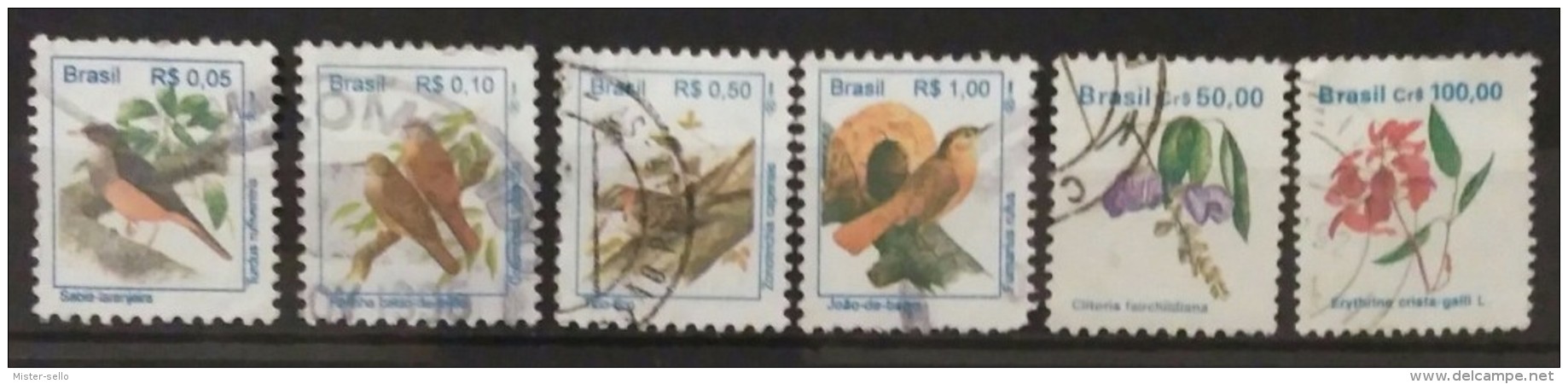 BRASIL. LOTE BIRDS - FLORA. USADO - USED. - Gebraucht