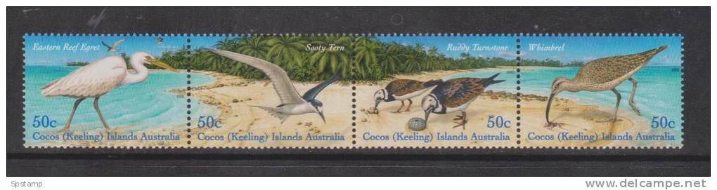 Cocos Keeling Island 2003 Shoreline Bird Strip 4 MNH - Cocos (Keeling) Islands