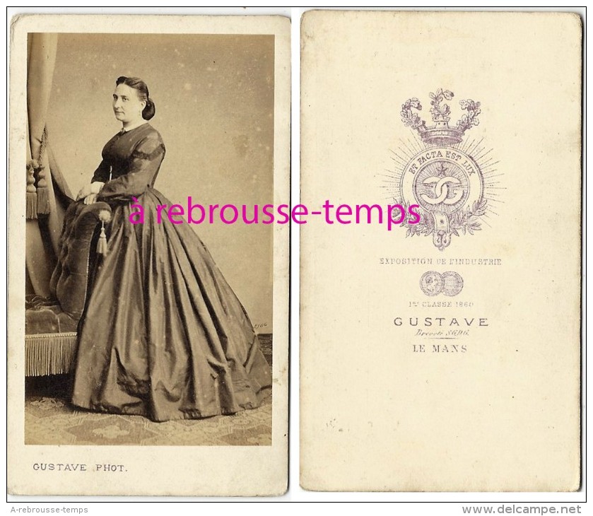 CDV Vers 1860-femme- Mode Second Empire-photo Gustave -Le Mans - Anciennes (Av. 1900)