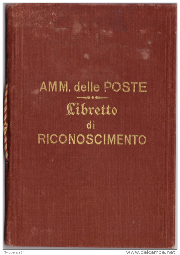 Regno. Storia Postale 1910. LIBRETTO DI RICONOSCIMENTO POSTALE - Storia Postale