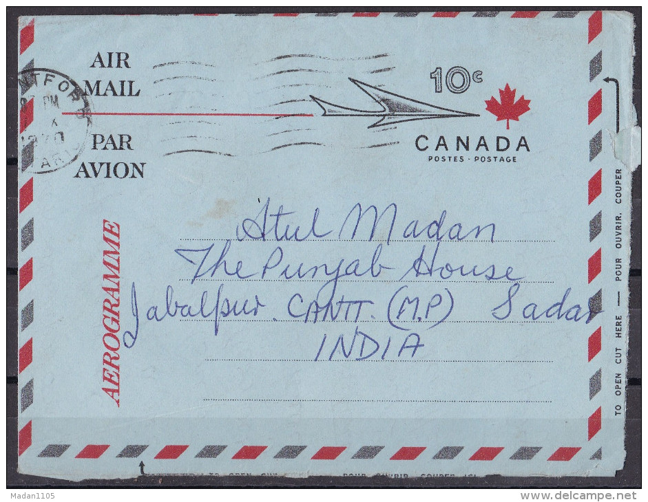 CANADA, 1970, Inland Cover From Canada To India,  Airmail, - Brieven En Documenten