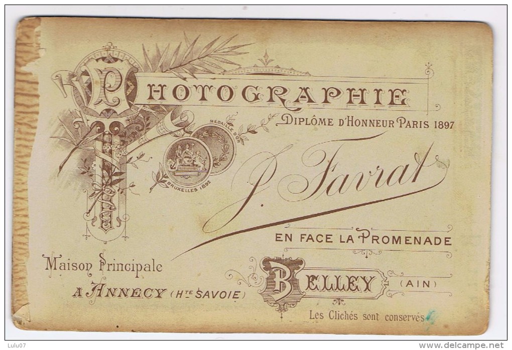 Grande Photo  Cartonnée Militaire   10.5 Cm X 16.3 Cm  Belley - War, Military