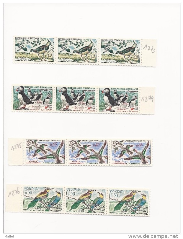 Série Oiseaux : Timbres N°1273 à 1276 : 3 Timbres De Chaque - Autres & Non Classés