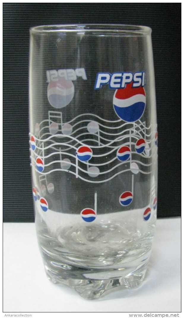 AC - PEPSI COLA MUSICAL NOTES ILLUSTRATED RARE GLASS FROM TURKEY - Verres