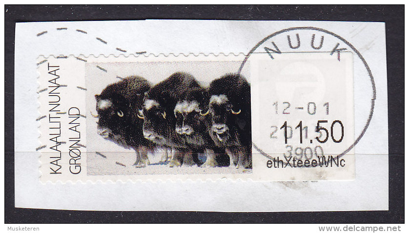 Greenland 2011 Automatmarke ATM Frama Label 11.50 Kr Musk Oxe On Clip, Genuinely Used NUUK Cancel !! - Timbres De Distributeurs