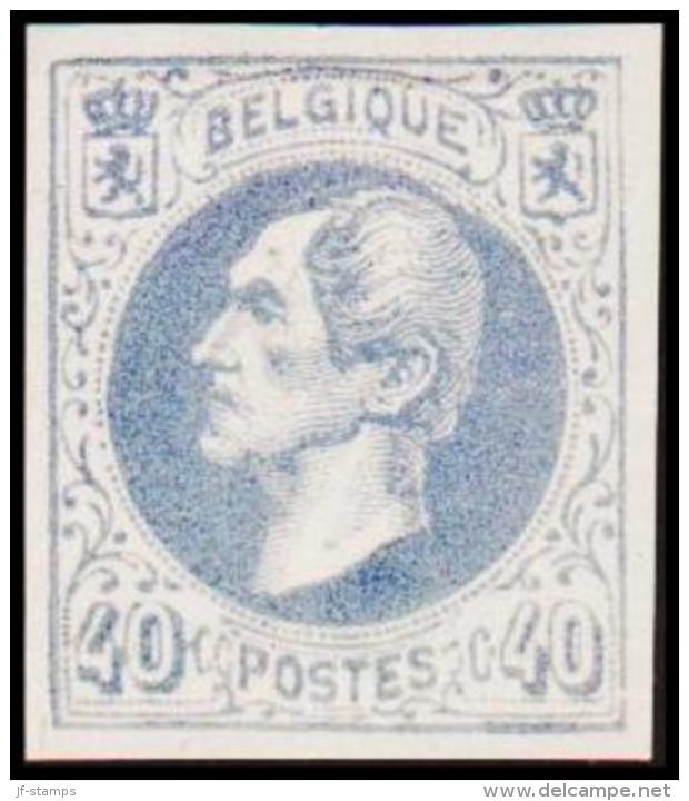 1865. Leopold I. BELGIQUE POSTES 40 CENTIMES Essay. Bluegray.     (Michel: ) - JF194613 - Essais & Réimpressions