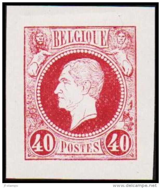 1865-1866. Leopol I. BELGIQUE POSTES 40 CENTS Essay. Dark Violet. (Michel: ) - JF194475 - Probe- Und Nachdrucke