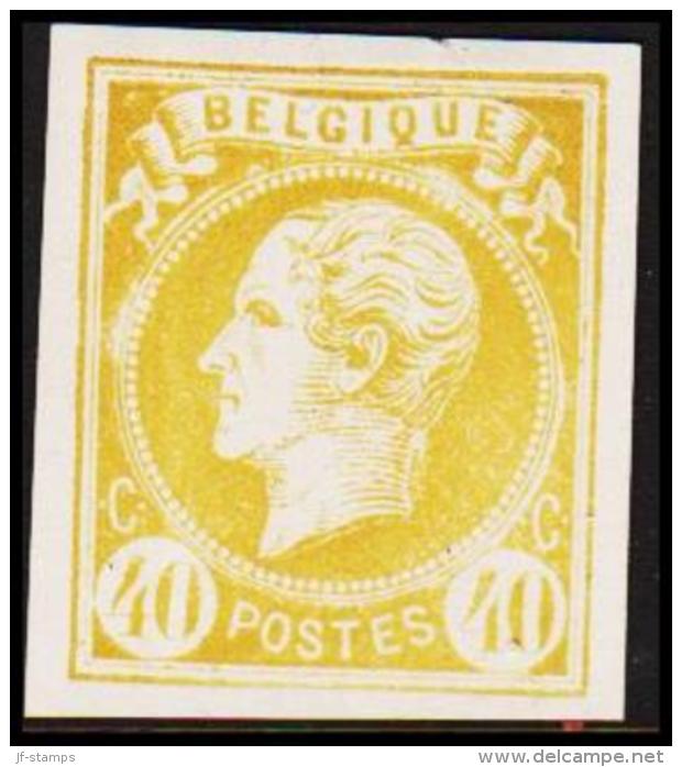 1865. Leopold I. BELGIQUE POSTES 40 CENTIMES Essay. Yellow     (Michel: ) - JF194597 - Proeven & Herdruk